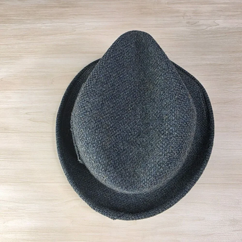 Vintage Tweed Wool Towncraft Fedora‎ Hat Gray Size Small 6 3/4 - 6 7/8